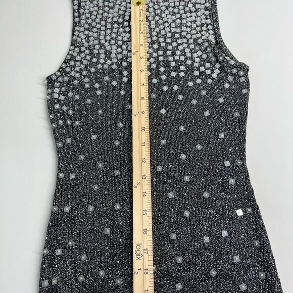 Étincelle Couture Black Sequined Textured Cotton 70% Top size M (T4 Europe) - Picture 11 of 11